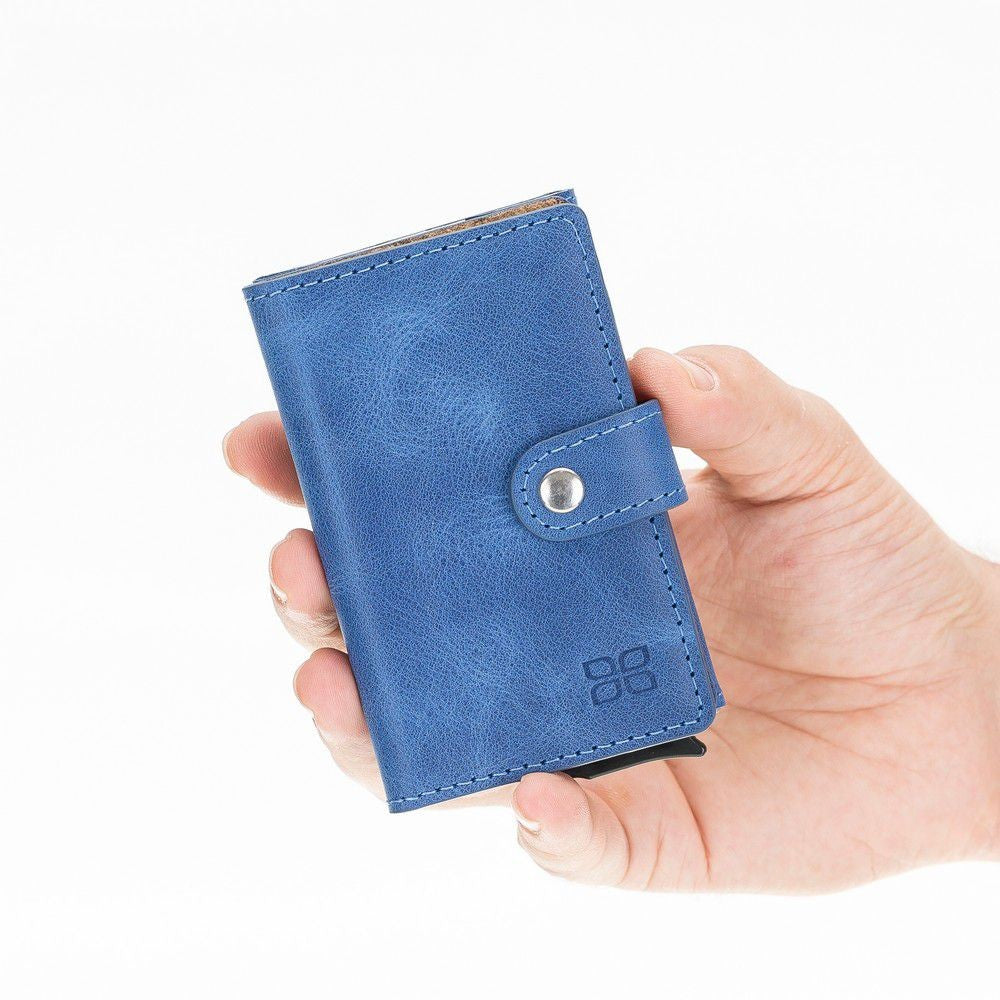 Bouletta Terry Coin Kartenhalter aus Leder TN20 Blau RFID