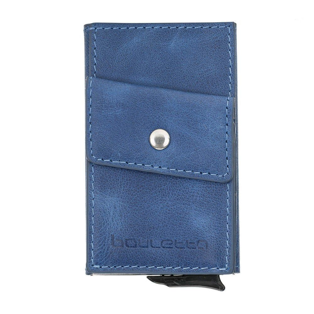 Bouletta Austin Coin Kartenhalter aus Leder Blau RFID