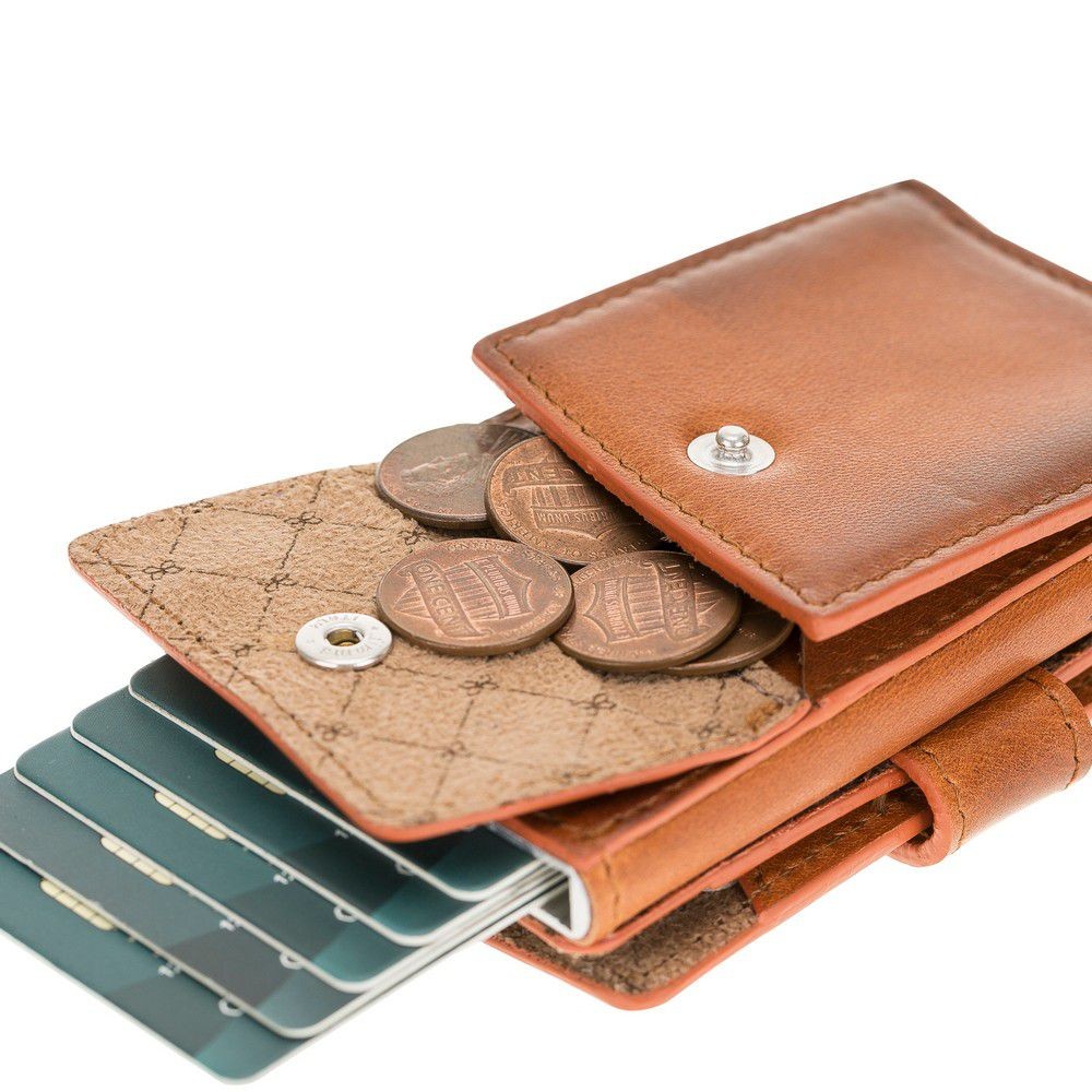 Bouletta Terry Coin Kartenhalter aus Leder RST2EF Taba RFID