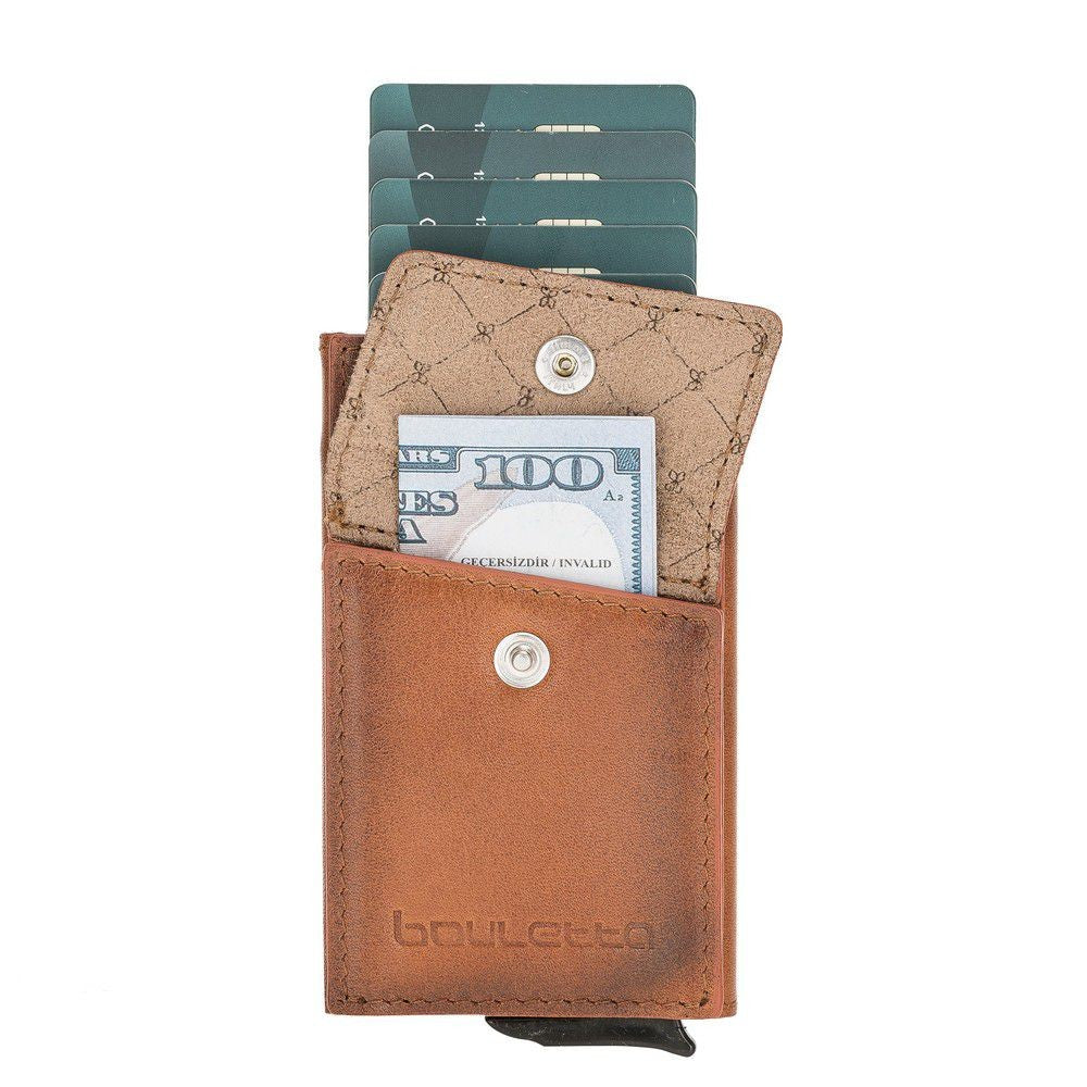 Bouletta Austin Coin Kartenhalter aus Leder RST2EF Taba RFID