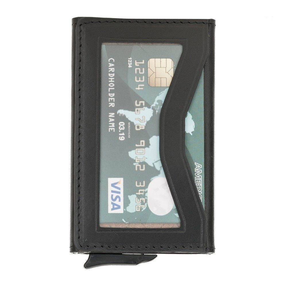 Bouletta Austin Coin Kartenhalter aus Leder Schwarz RFID