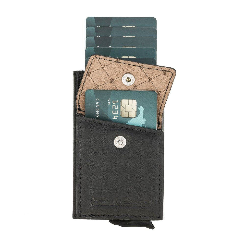 Bouletta Austin Coin Kartenhalter aus Leder Schwarz RFID