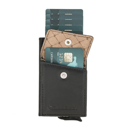 Bouletta Austin Coin Kartenhalter aus Leder Schwarz RFID