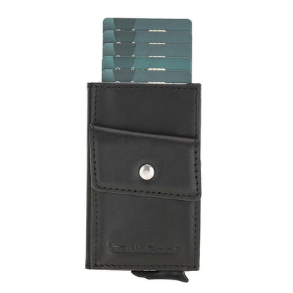 Bouletta Austin Coin Kartenhalter aus Leder Schwarz RFID