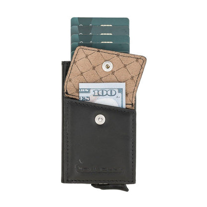 Bouletta Austin Coin Kartenhalter aus Leder Schwarz RFID