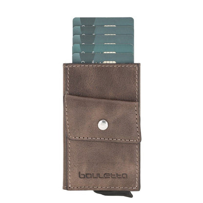 Bouletta Austin Coin Kartenhalter aus Leder Braun RFID