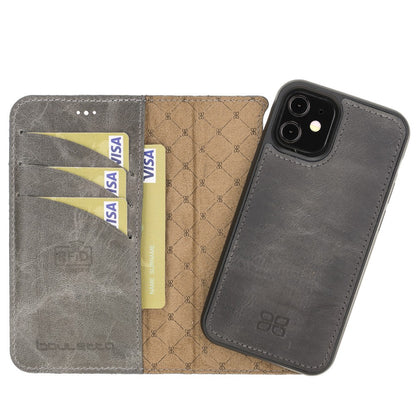 Bouletta Magnetische abnehmbare Handyhülle aus Leder mit RFID-Blocker für iPhone 12 Mini Nude Pink