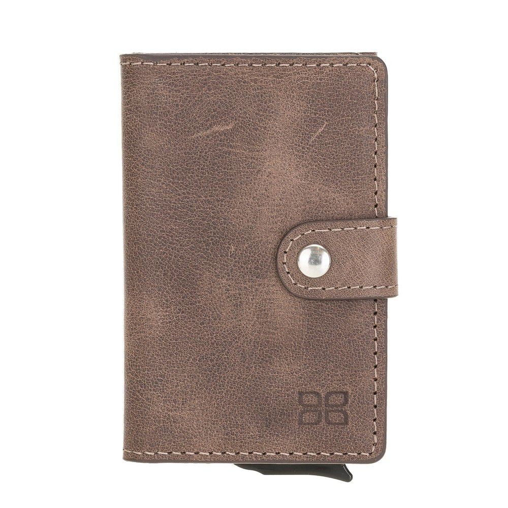 Bouletta Terry Coin Kartenhalter aus Leder Braun RFID