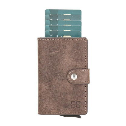Bouletta Terry Coin Kartenhalter aus Leder Braun RFID