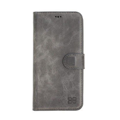 Bouletta Magnetische abnehmbare Handyhülle aus Leder mit RFID-Blocker für iPhone 12 Pro Max Grau