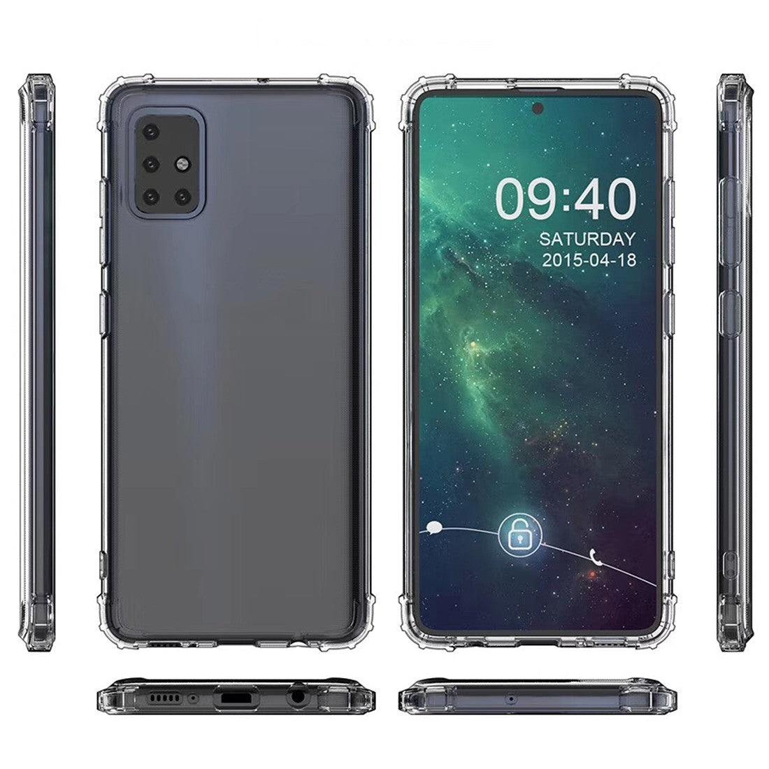 Galaxy A51 Shockproof Transparent TPU Protective Case
