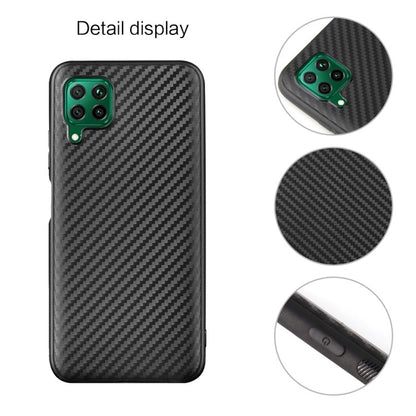 Huawei P40 Lite Carbon Fiber Texture Shockproof TPU Protective Case Schwarz
