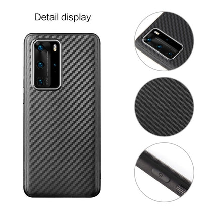 Huawei P40 Pro Carbon Fiber Texture Shockproof TPU Protective Case Schwarz