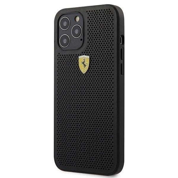 Ferrari - On Track Perforated - iPhone 12, 12 Pro (6.1) - Schwarz Cover Case Schutzhülle Hülle