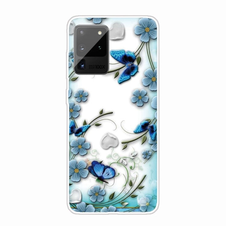 Samsung Galaxy Note 20 Ultra Shockproof Painted TPU Protective Case Hülle (Chrysanthemum Butterfly)