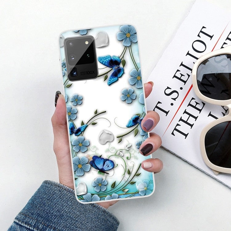 Samsung Galaxy Note 20 Ultra Shockproof Painted TPU Protective Case Hülle (Chrysanthemum Butterfly)