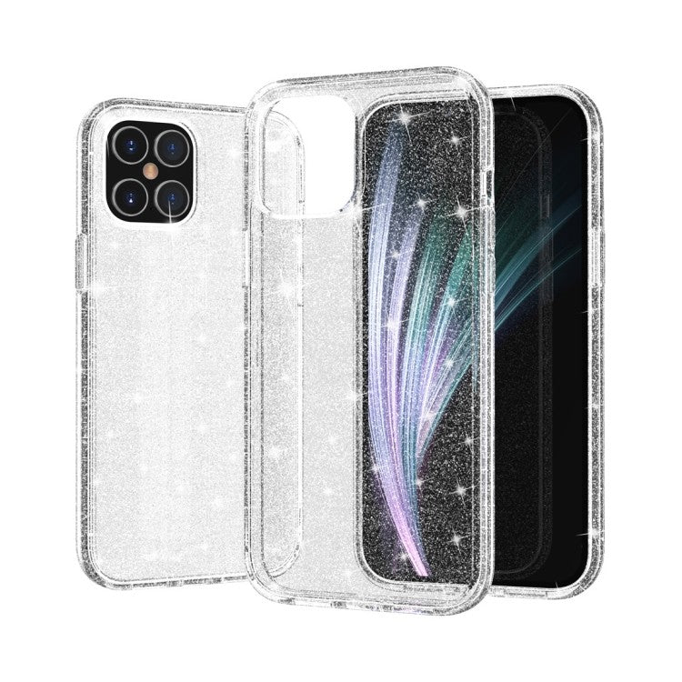 iPhone 12 Pro Shockproof Terminator Style Glitter Powder Protective Case Hülle Weiss