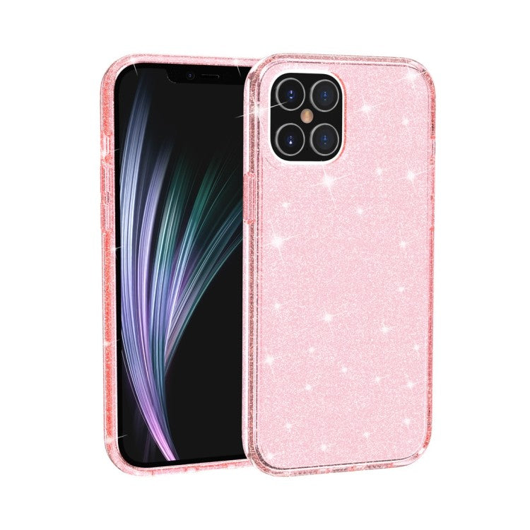 iPhone 12 Pro Shockproof Terminator Style Glitter Powder Protective Case Hülle Pink