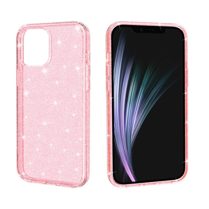 iPhone 12 Pro Shockproof Terminator Style Glitter Powder Protective Case Hülle Pink
