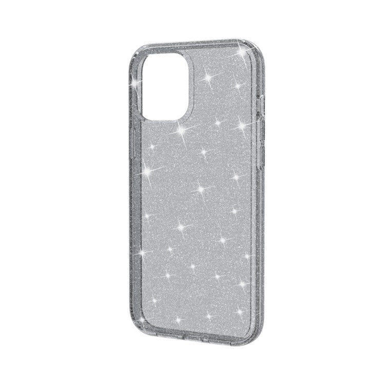 iPhone 12 Shockproof Terminator Style Glitter Powder Protective Case Hülle Grau