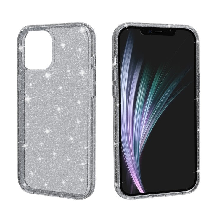 iPhone 12 Shockproof Terminator Style Glitter Powder Protective Case Hülle Grau