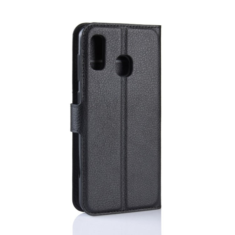 Litchi Texture Horizontal Flip Leder Case Hülle für Galaxy A40