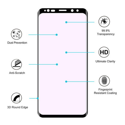 9H 3D a Heat Bending Tempered Glass Film für Galaxy S9 Plus Schwarz