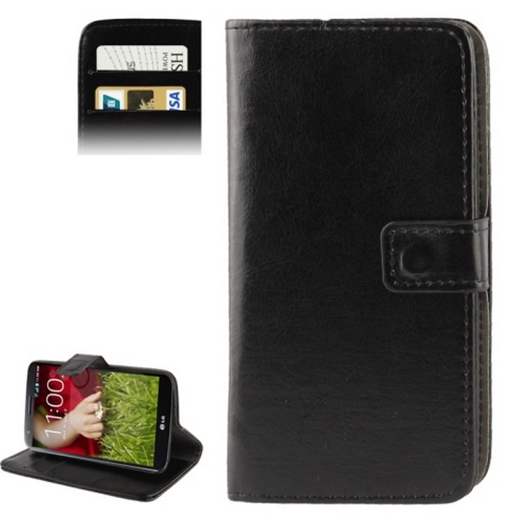 Schwarz Kreditkarte Leder Etui Tasche LG G2