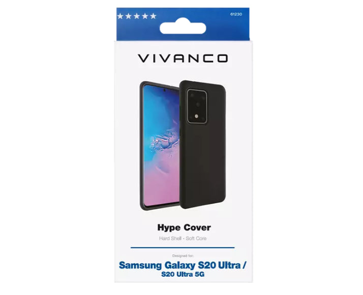 VIVANCO Hype Cover, Schutzhülle für Samsung Galaxy S20 Ultra, schwarz
