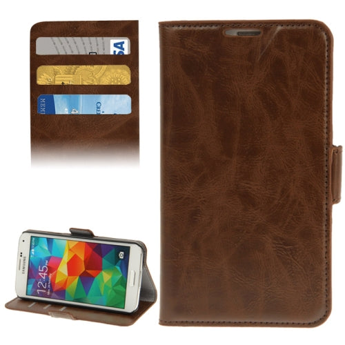 Leder Kreditkarte Etui Tasche Samsung Galaxy S5 Braun