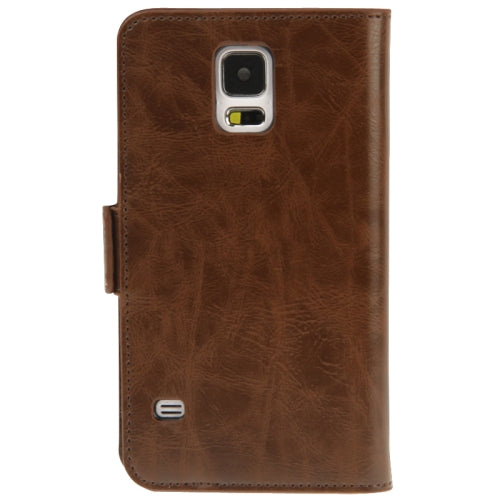 Leder Kreditkarte Etui Tasche Samsung Galaxy S5 Braun