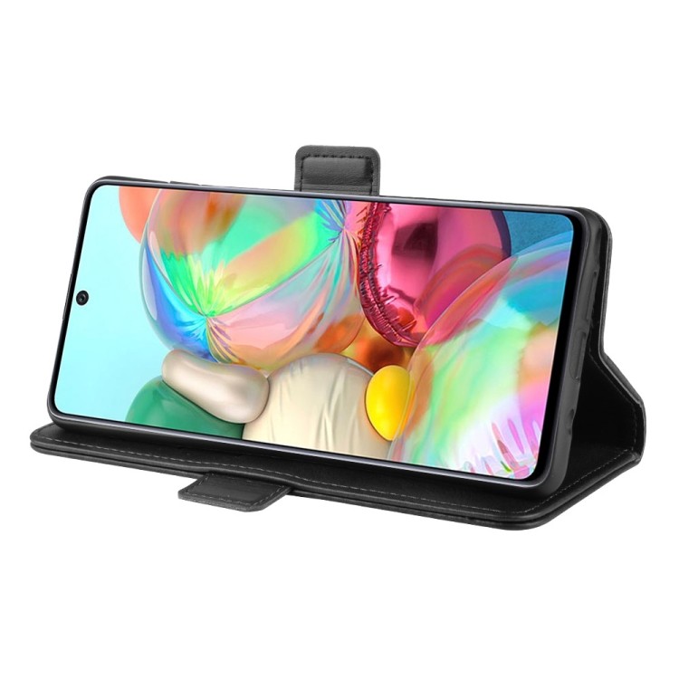 Leder Schwarz Kreditkarte Etui Bookcase Samsung Galaxy Note 10 Lite