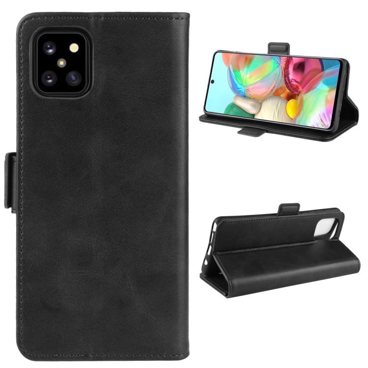Leder Schwarz Kreditkarte Etui Bookcase Samsung Galaxy Note 10 Lite