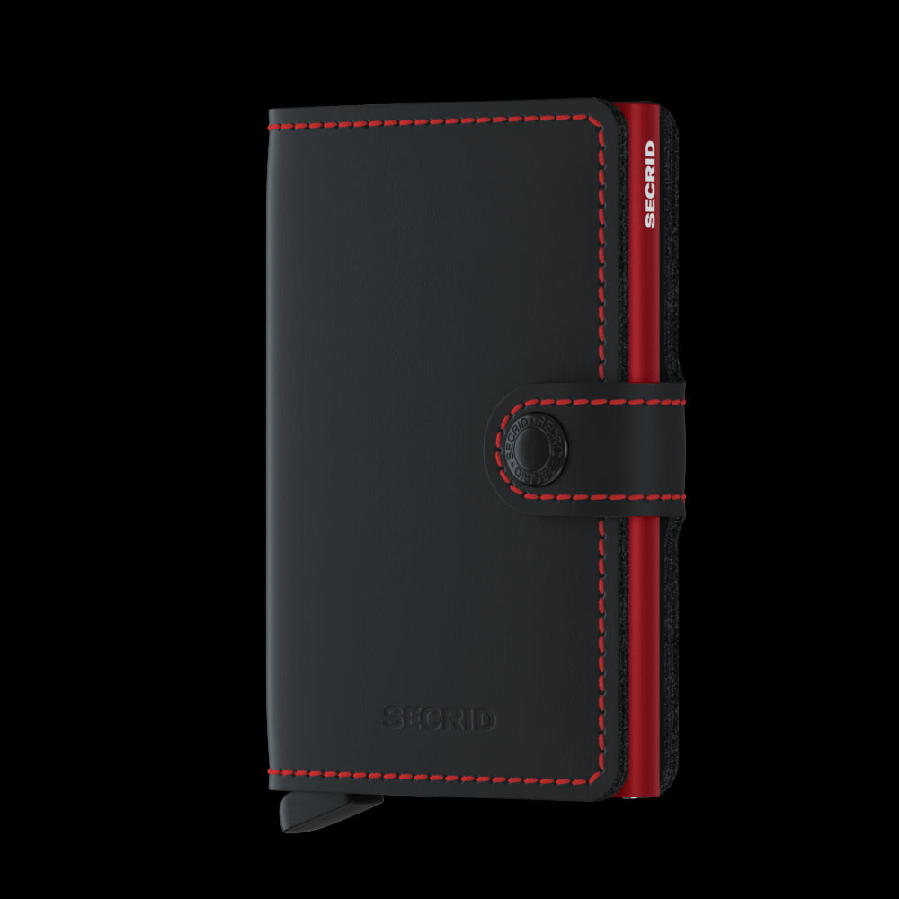 SECRID MINIWALLET MATTE, BLACK & RED