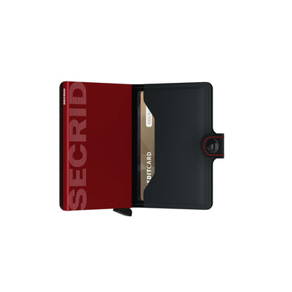 SECRID MINIWALLET MATTE, BLACK & RED
