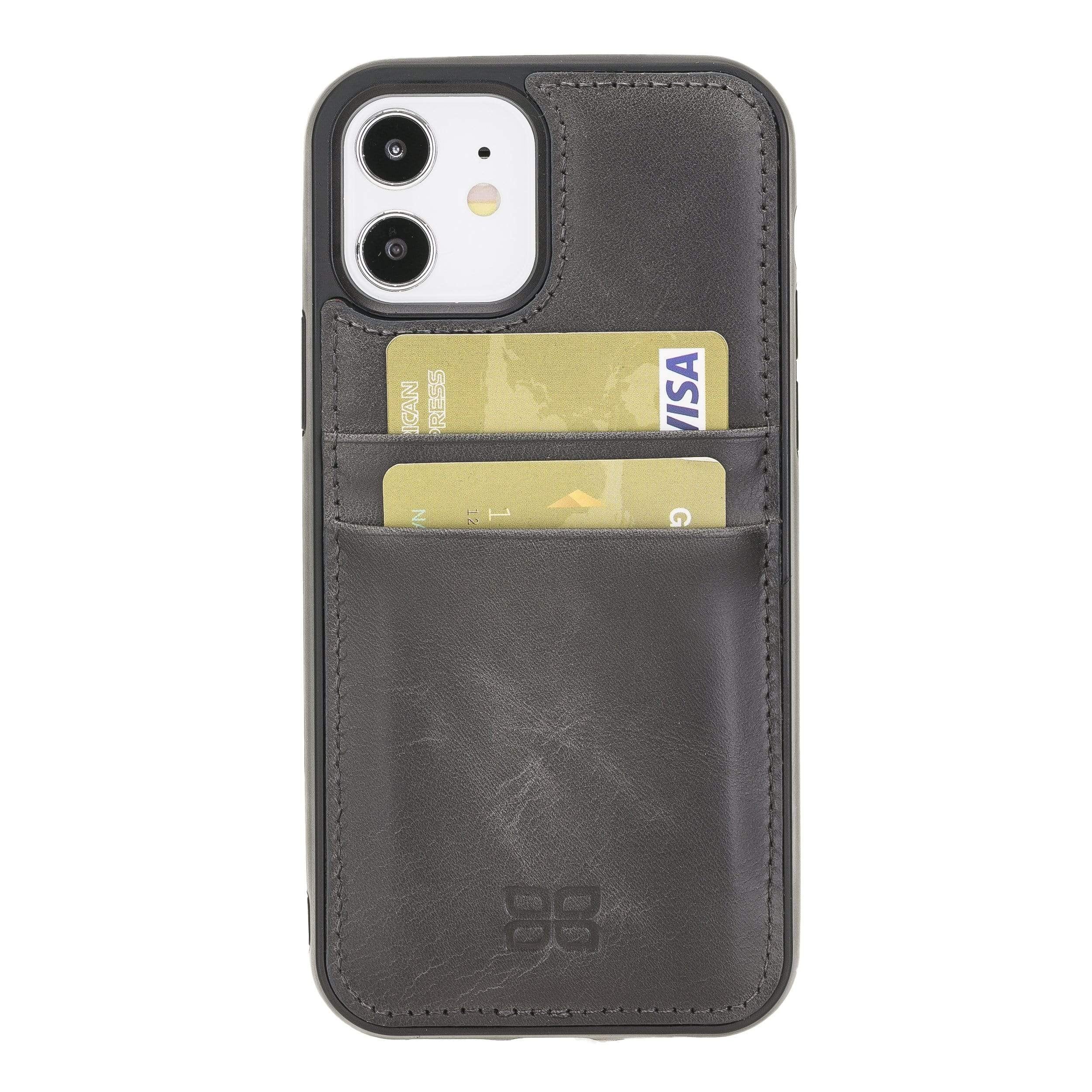 Flex Cover Back Leder Case mit Kartenfach für iPhone 12 & Pro