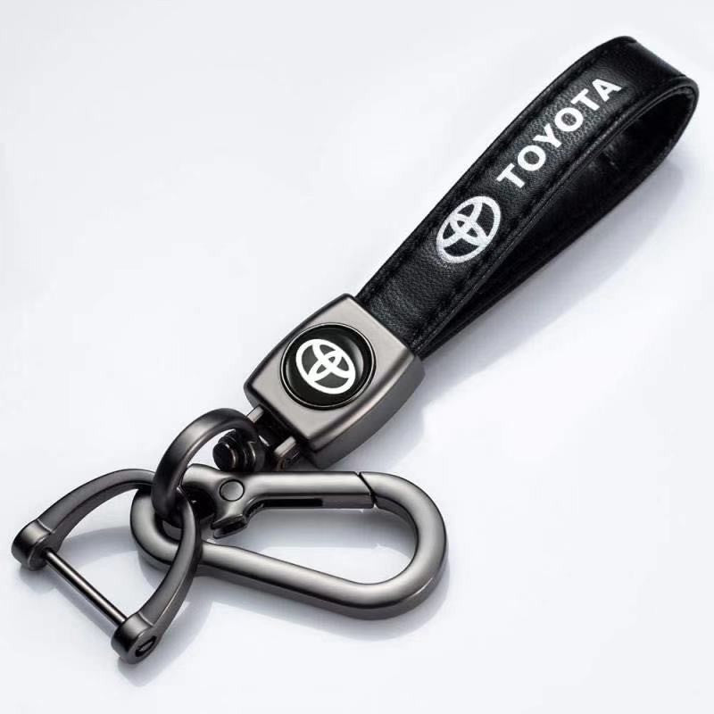 Leder Schlüsselanhänger für Toyota-Autos (Schwarz) 