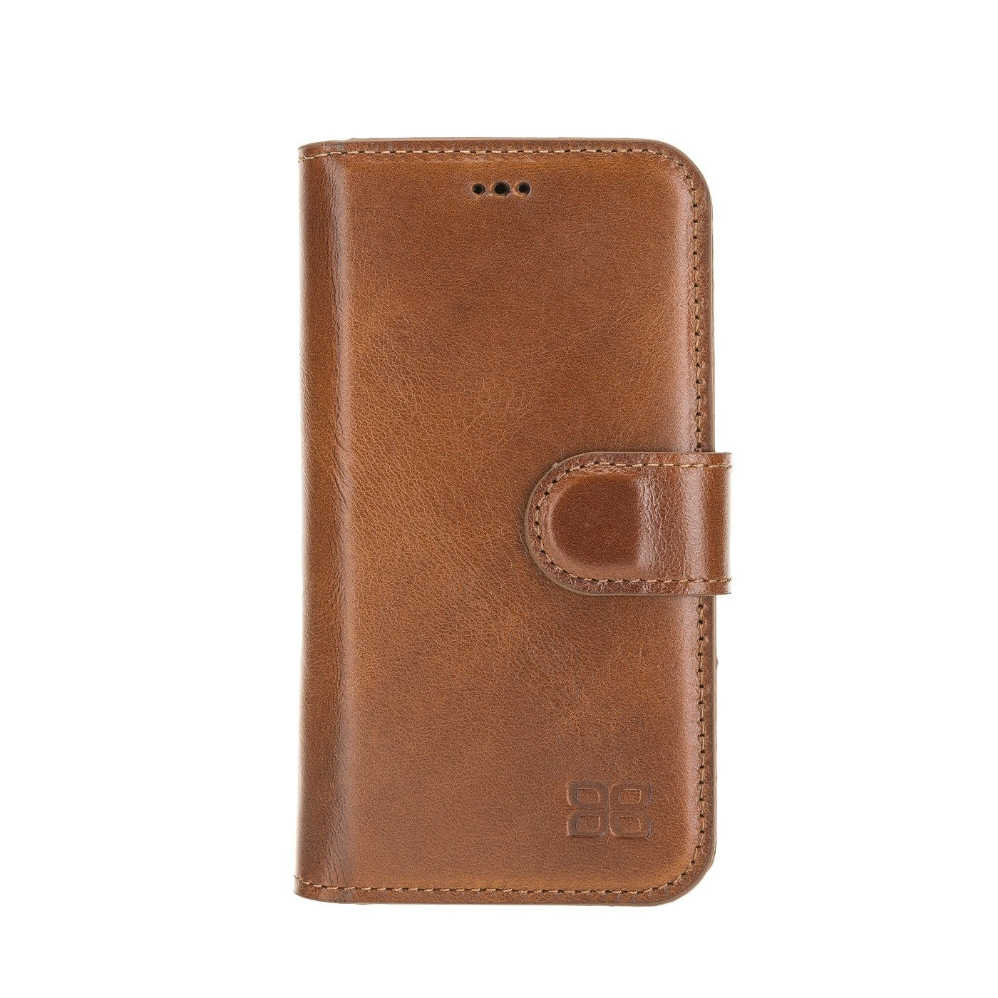 Wallet Folio Case ID Slot mit RFID für iPhone 12 mini Rustic Tan with Effect