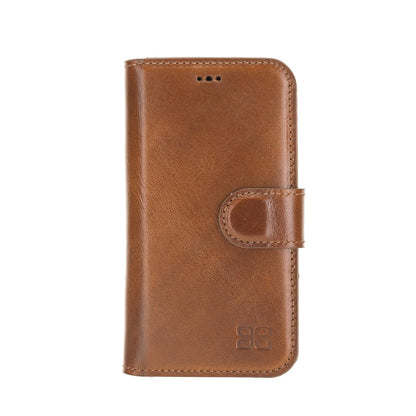 Wallet Folio Case ID Slot mit RFID für iPhone 12 mini Rustic Tan with Effect