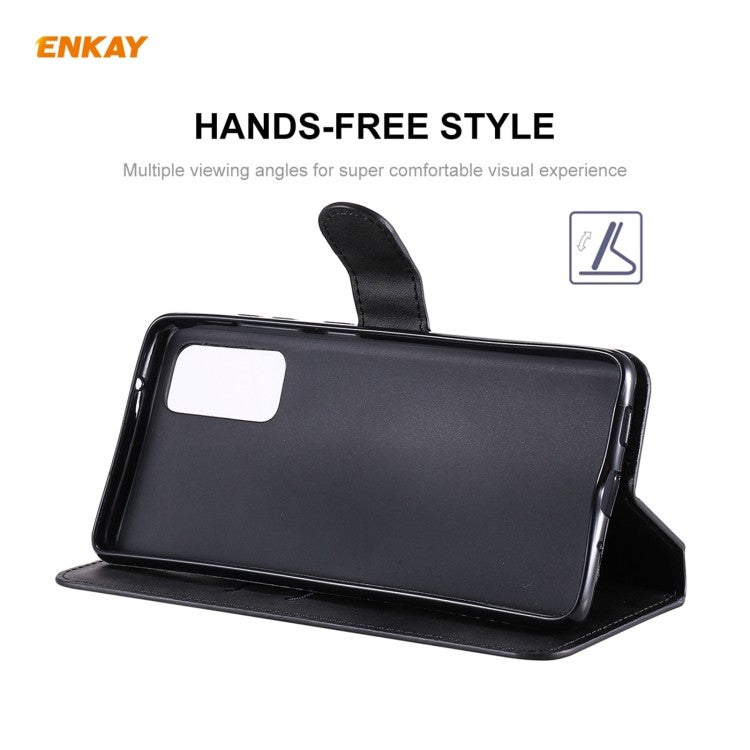 Samsung Galaxy S20 FE / S20 Lite Magnetic Flip Leder Case mit Holder & Card Slots & Wallet Schwarz