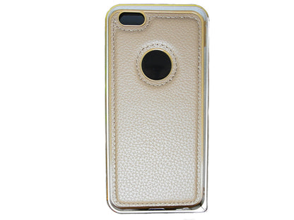 Aluminium Bumper Case Leder Back Cover iPhone 6 Gold