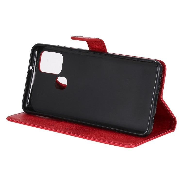 Samsung Galaxy A21s Handyhülle aus Leder mit Halter Kartenfächern Brieftasche Rot