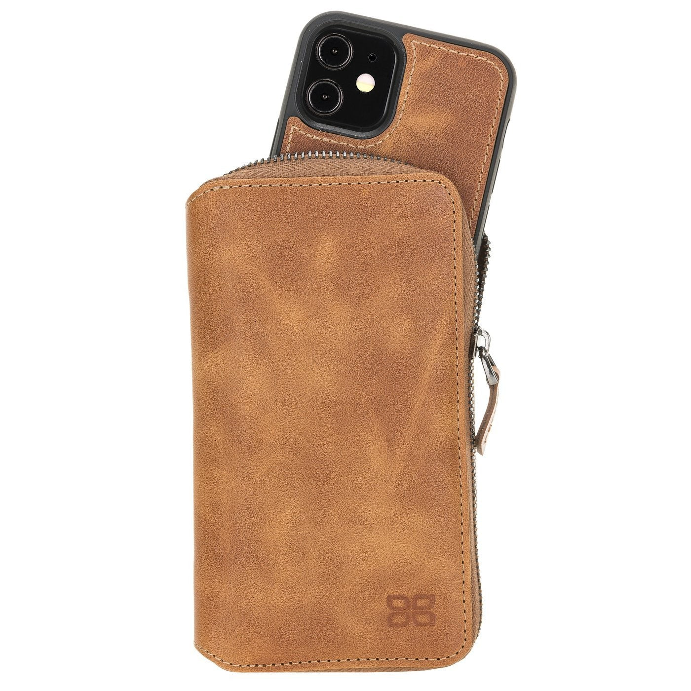 Bouletta Pouch Magnetische abnehmbare Case mit RFID für iPhone 12 mini Fiesta Tan