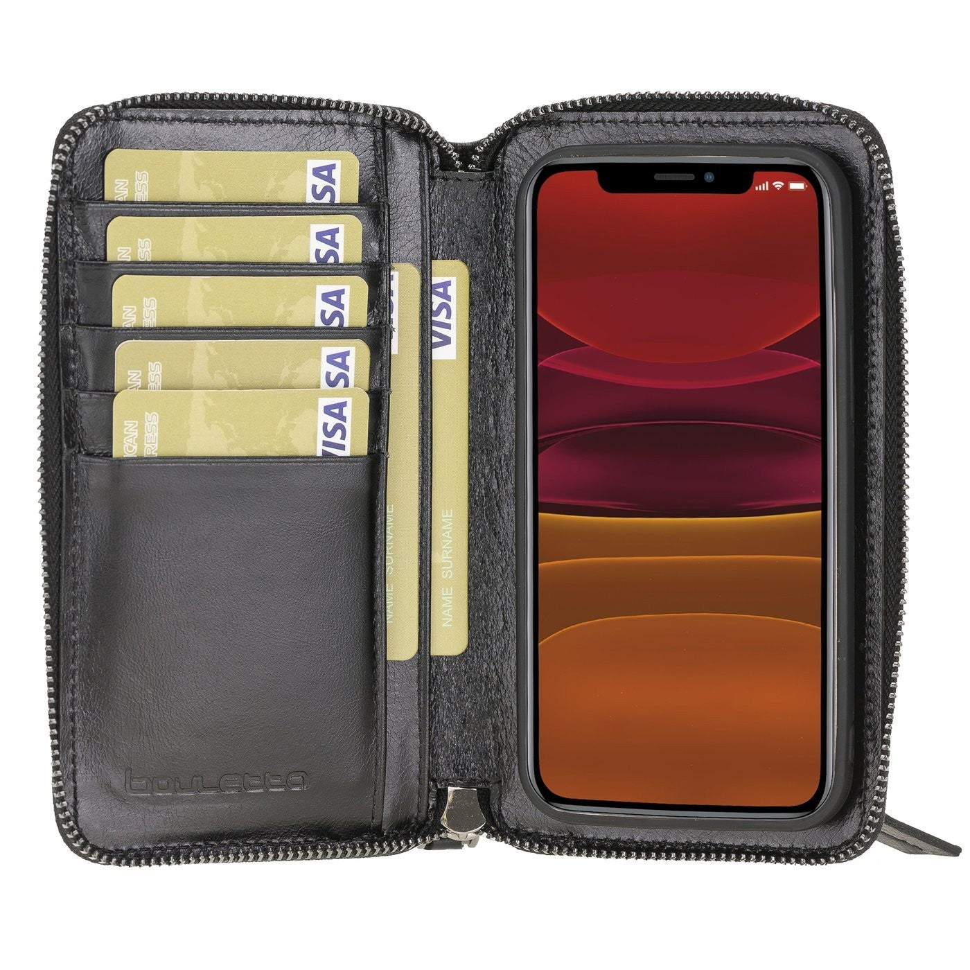Bouletta Pouch Magnetische abnehmbare Case mit RFID für iPhone 12 mini Rustic Black