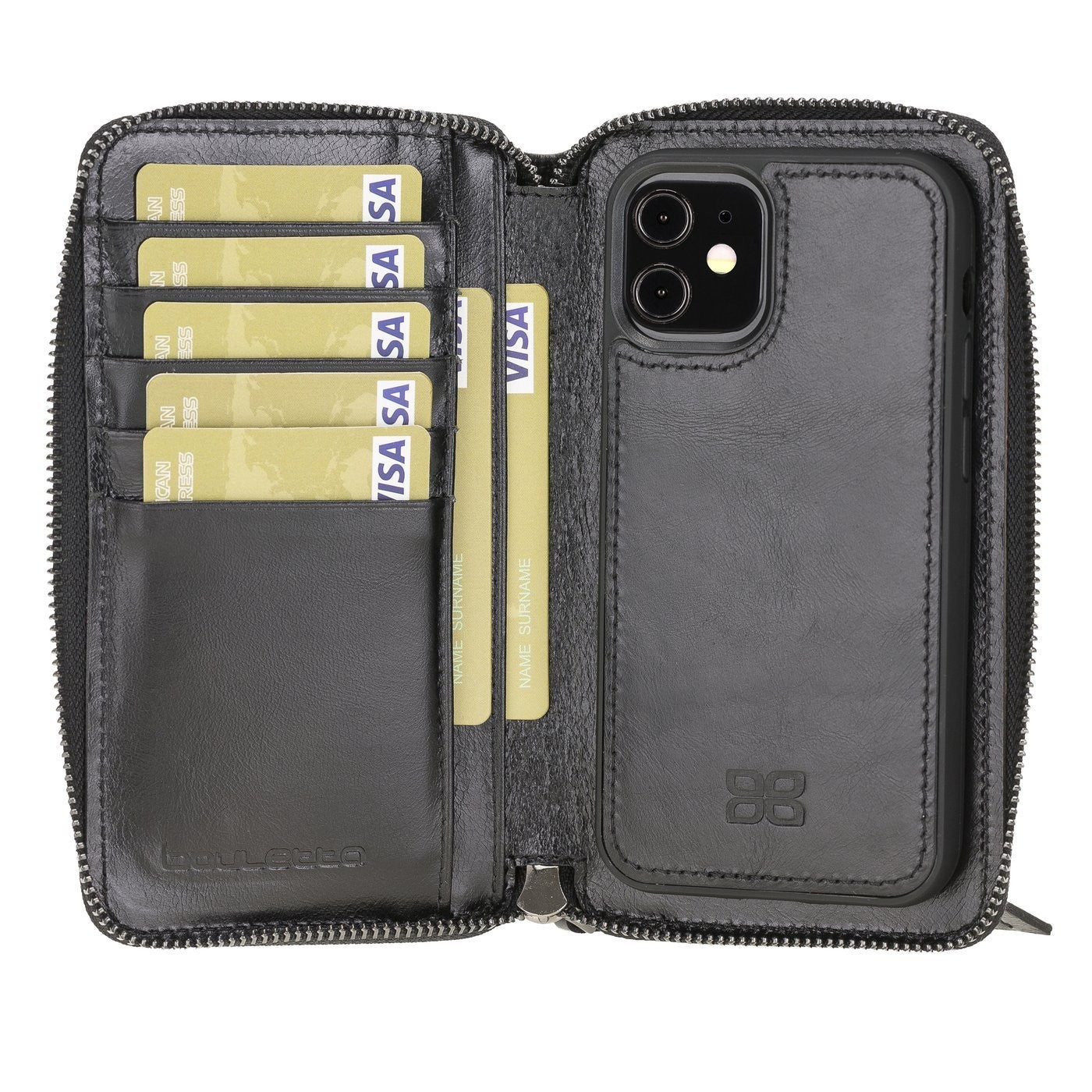 Bouletta Pouch Magnetische abnehmbare Case mit RFID für iPhone 12 mini Rustic Black