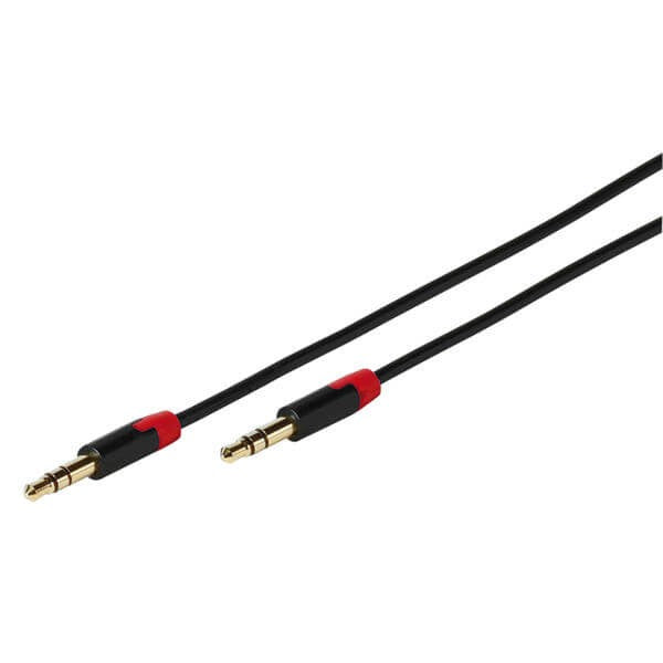 Vivanco Audio-Anschlusskabel, 3.5mm Klinke, stereo, für Tablet, 1m, schwarz-rot