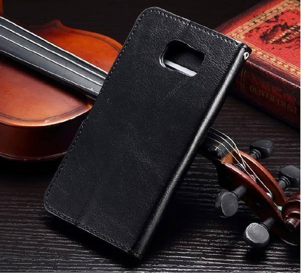 Leder Schwarz Kreditkarte Etui Samsung Galaxy S6