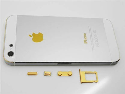iPhone 5 Alu Backcover Rückseite Weiss Gold (ohne vorm)