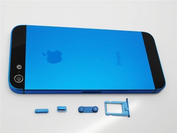 iPhone 5 Alu Backcover Rückseite Blau Schwarz (ohne vorm)
