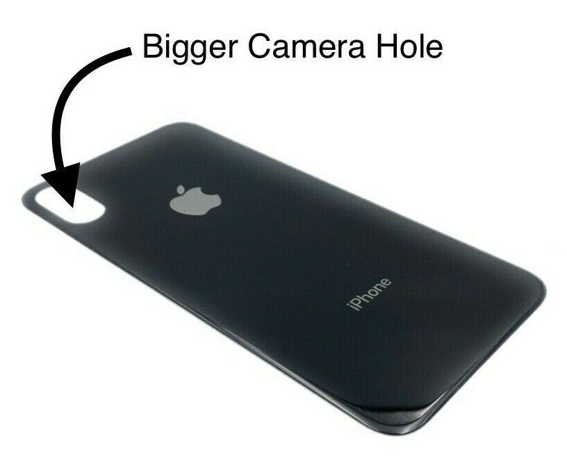 iPhone X Rückseite Backglas Akkudeckel Schwarz mit grosses Loch